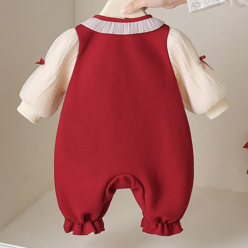 Mono bebé de manga larga con lazo y bordado estilo chino para niña - imagen 4
