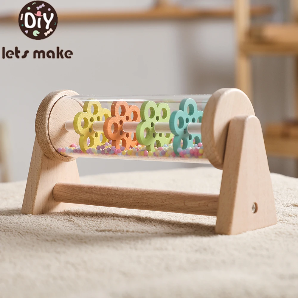Palo de lluvia Montessori en madera: juguete sensorial musical