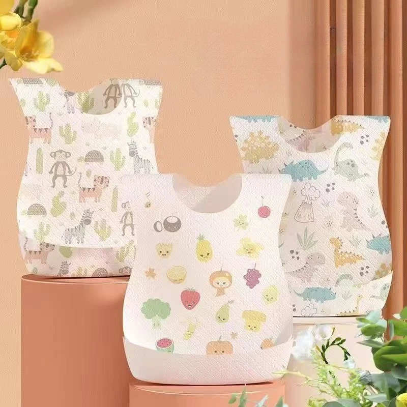 Baberos desechables impermeables para bebés, portátiles de eructo