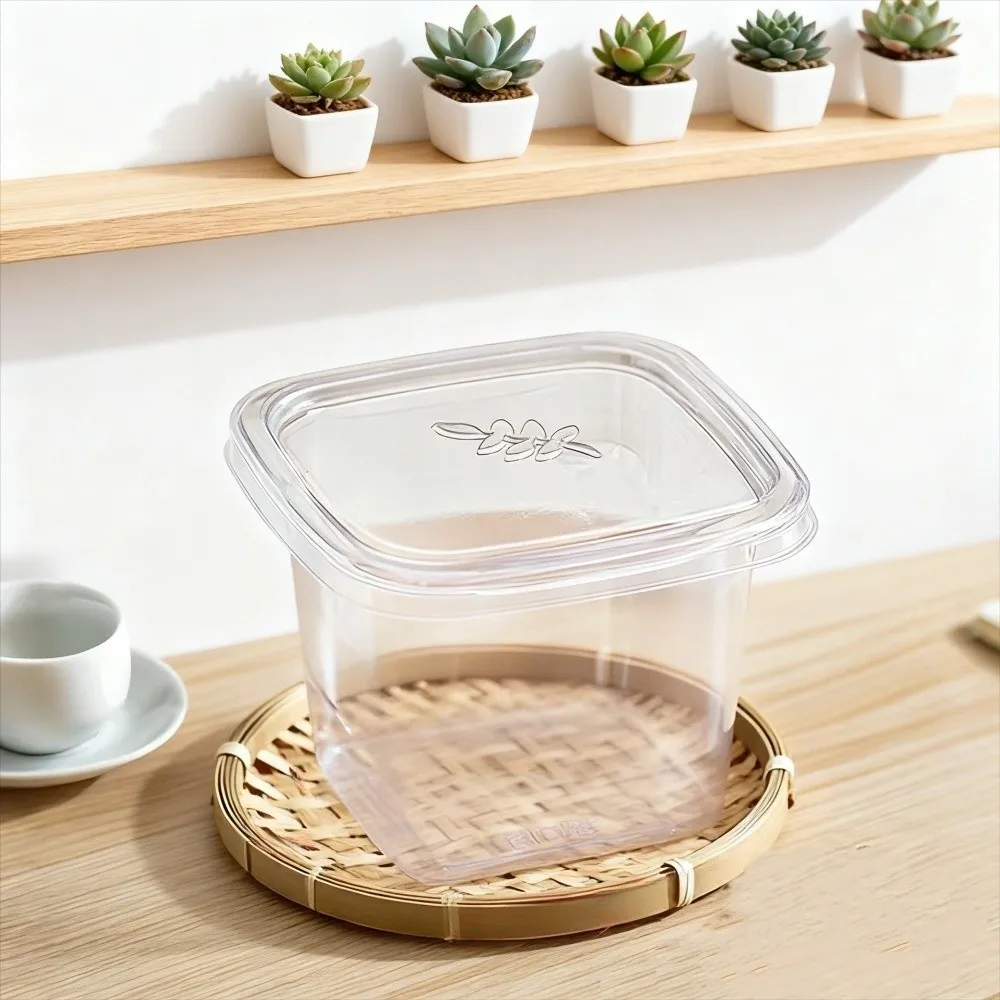 Vasos desechables transparentes con tapa para mousse y postres - imagen 5
