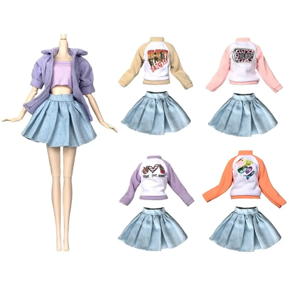 Conjunto de ropa para muñecas con falda plisada y sudadera - imagen 5