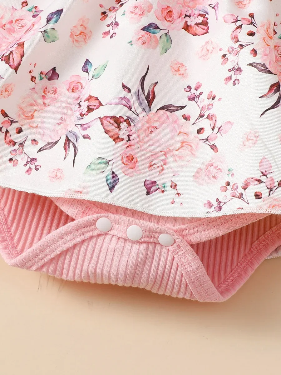 Mameluco de algodón estampado floral para bebé niña - imagen 5
