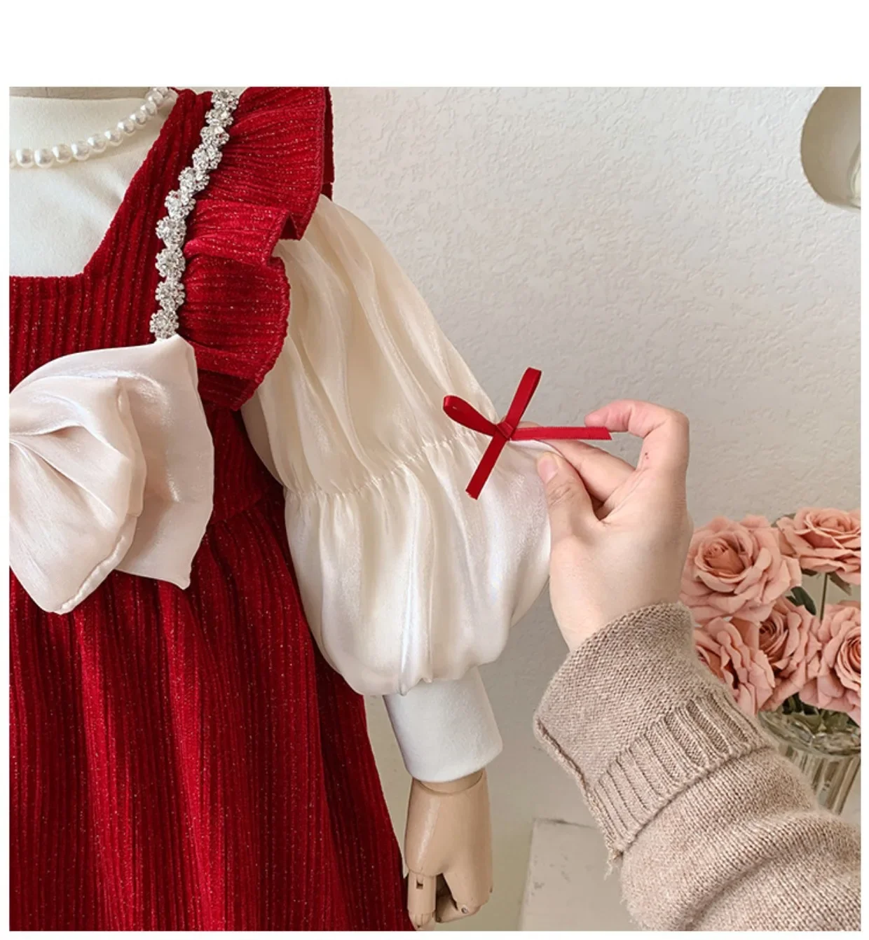 Detalle del terciopelo y el estilo princesa