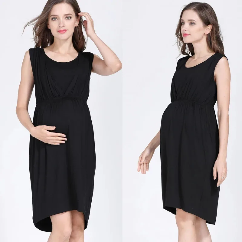 Vestido de lactancia veraniego sin mangas, hasta la rodilla - imagen 2