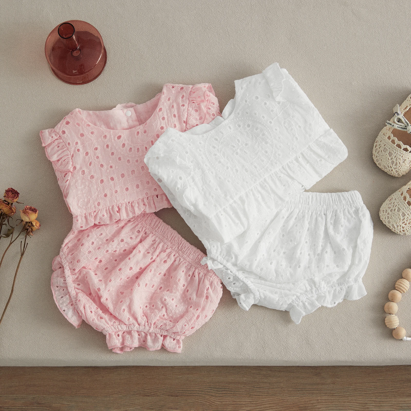 VISgogo Conjunto infantil: camiseta manga larga y shorts volantes - imagen 5