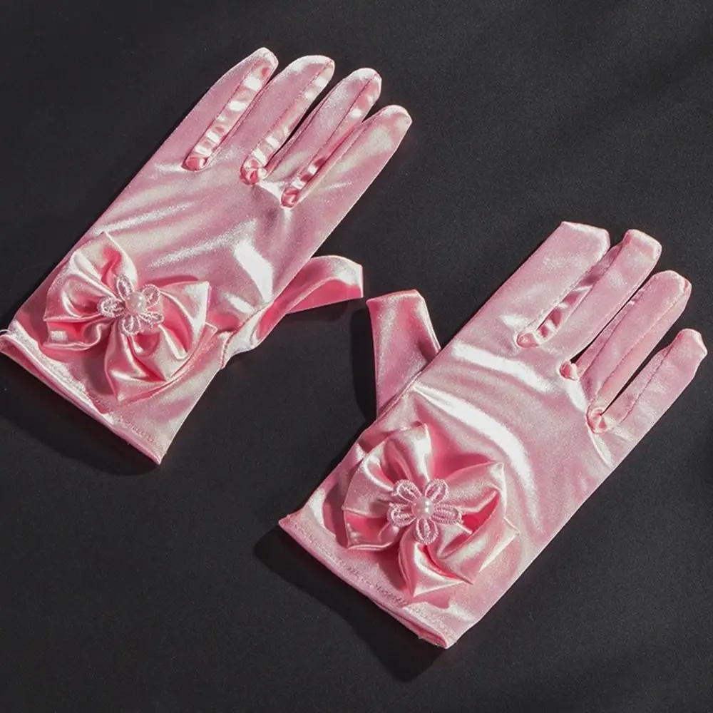 Guantes de niña satén estilo princesa para boda - imagen 2