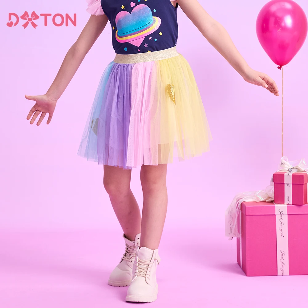 DXTON tutú infantil de tul estampado corazón para niñas - imagen 3
