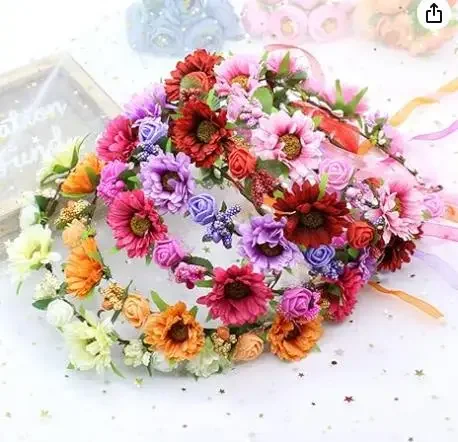 Primer plano del material sintético de hojas y flores