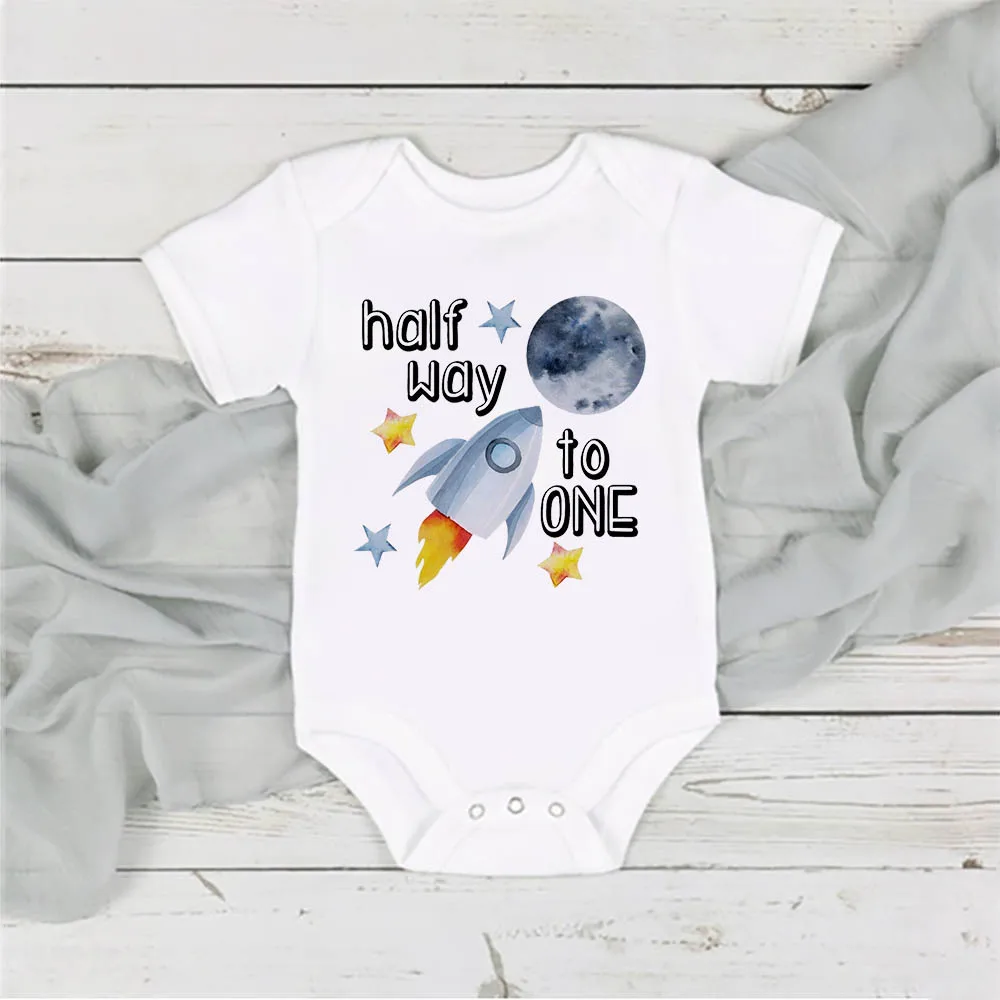 Pelele de medio cumpleaños para niño con camisa de foto - imagen 5