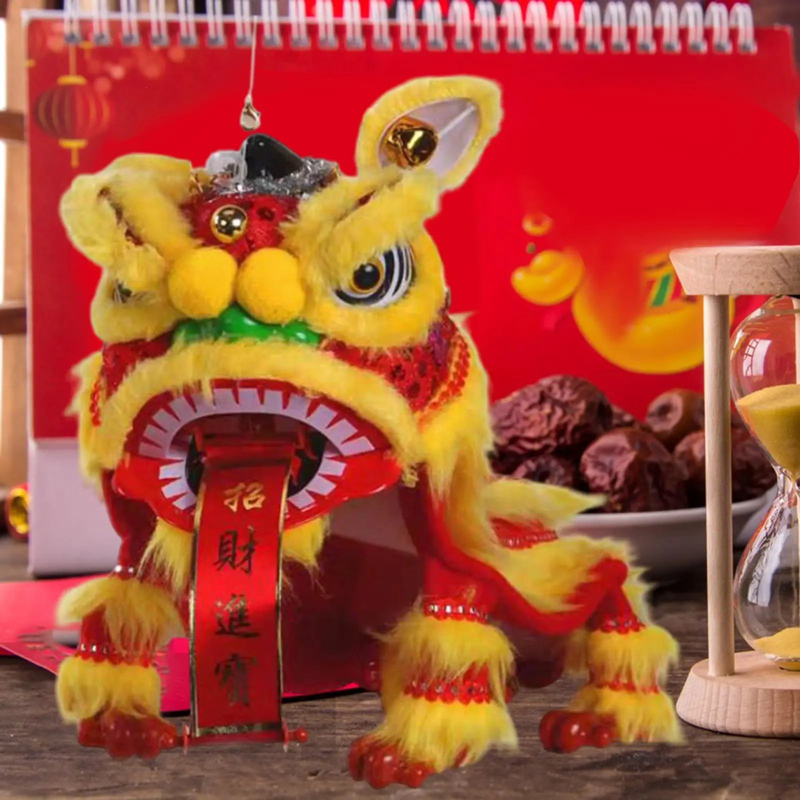 Marioneta de león de cuerda con diseño festivo