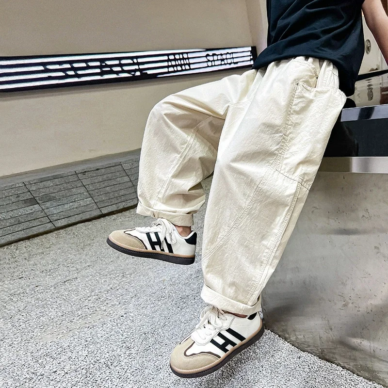 Pantalones de chándal ligeros para el verano con bolsillos infantiles - imagen 2