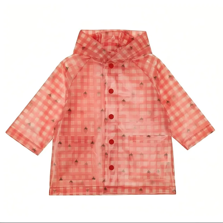 Vista trasera del poncho impermeable infantil