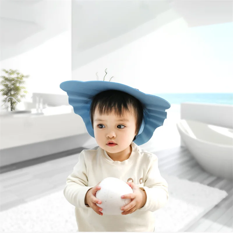 Gorro ajustable lavado pelo niños protección oídos suave para baño - imagen 5