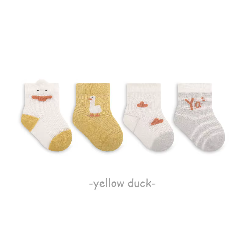 Calcetines transpirables de malla fina con pato animado para bebés - imagen 3