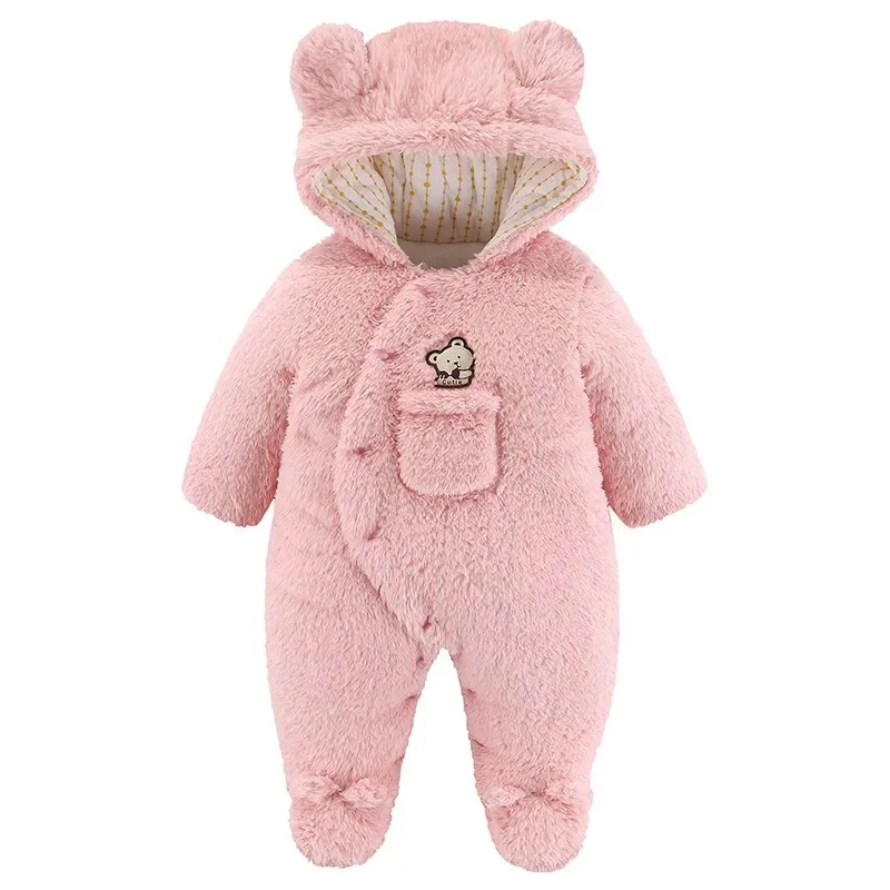 Conjunto bebé de peluche con oso acolchado para invierno - imagen 4