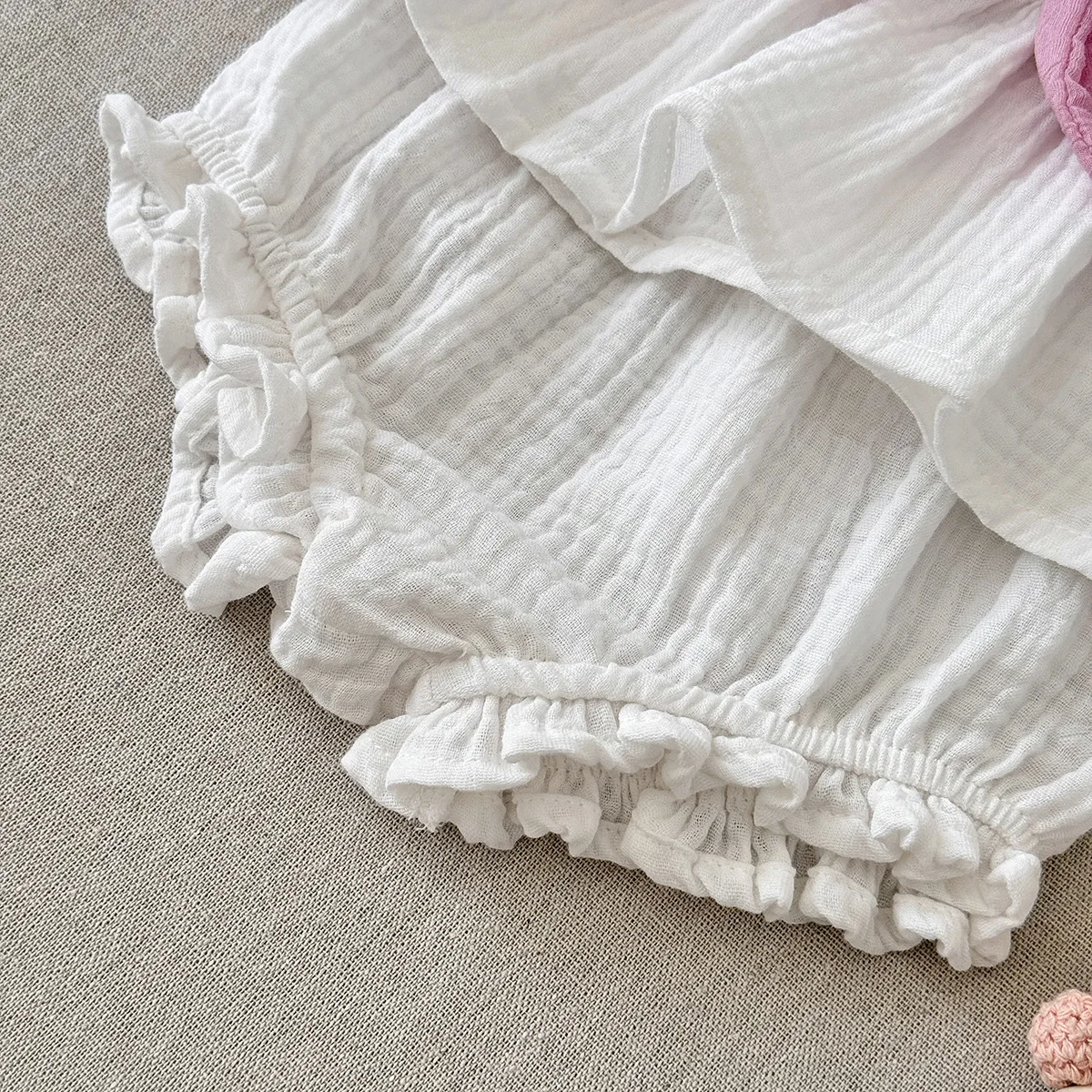 Conjunto bebé niña de verano en algodón sin mangas con lazo grande - imagen 5