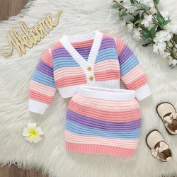 Conjunto de invierno para bebé con suéter de cuello pico