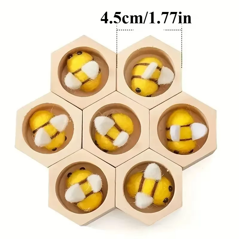 Abejas de madera para juego sensorial