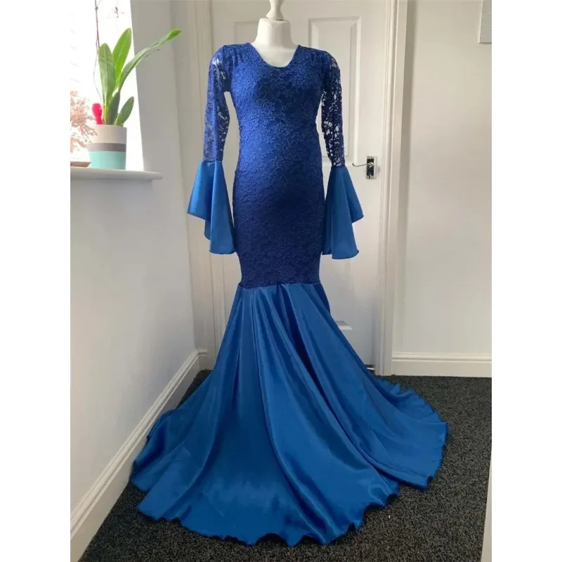Vestido largo de encaje para embarazo, sesión fotos maternidad - imagen 4