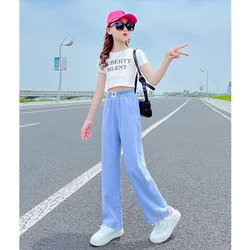 Pantalones de Tencel para niñas – corte amplio verano urbano