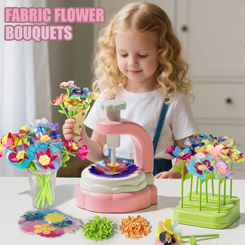 Kit de manualidades floral con botones y florero en fieltro - imagen 2