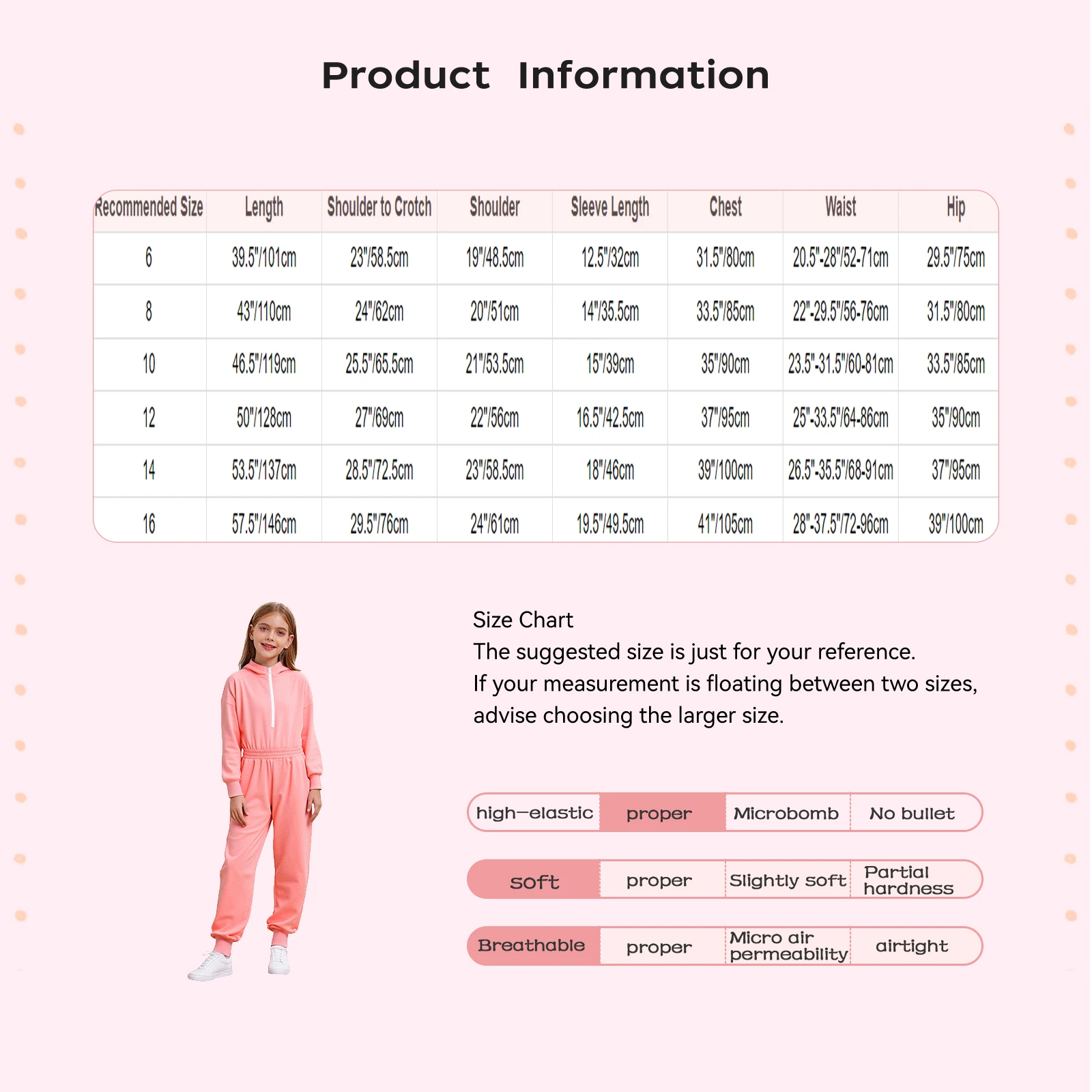 Mono con capucha para chica adolescente vista frontal