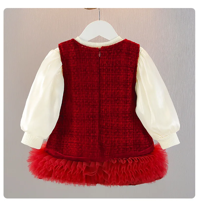 Vestido rojo infantil para celebraciones