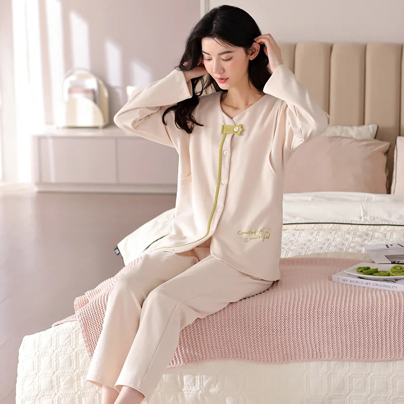 Conjunto pijama algodón maternity – Cómodo para posparto y cláusica - imagen 2