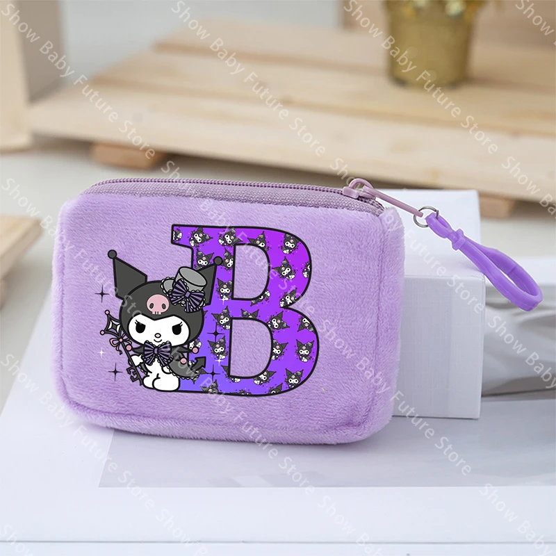 Monedero mini Kuromi para niñas en lona, con letras estilo anime - imagen 2