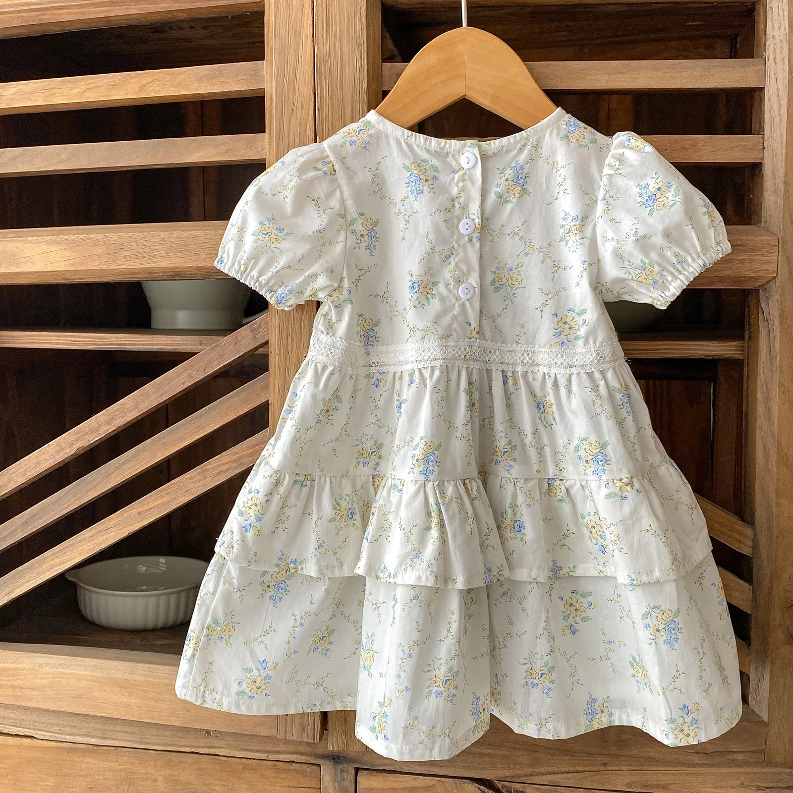 Vestido de princesa floral con tutú de encaje para niñas - imagen 4