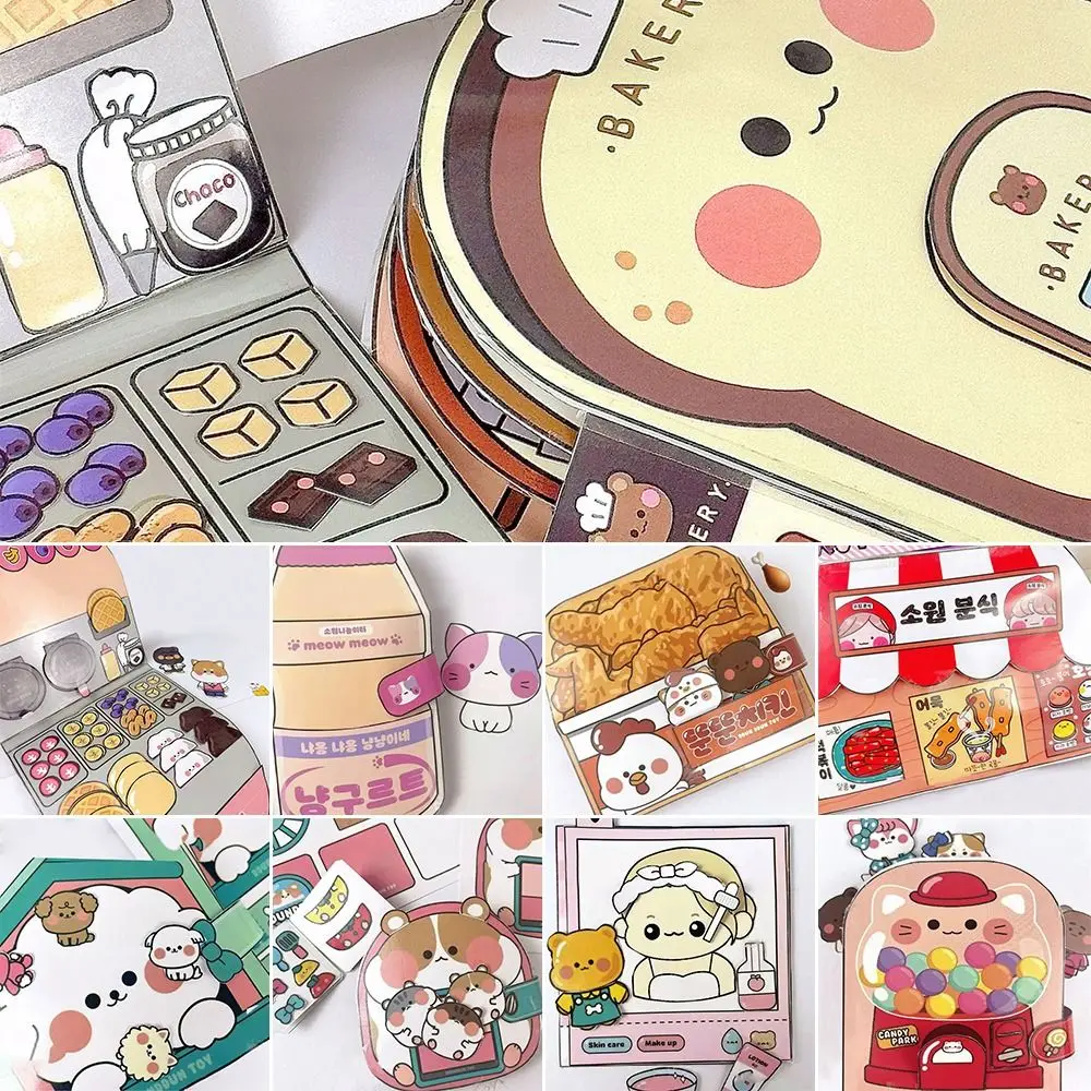 Libro sensorial Waffle para bebés con pegatinas de comida - imagen 2