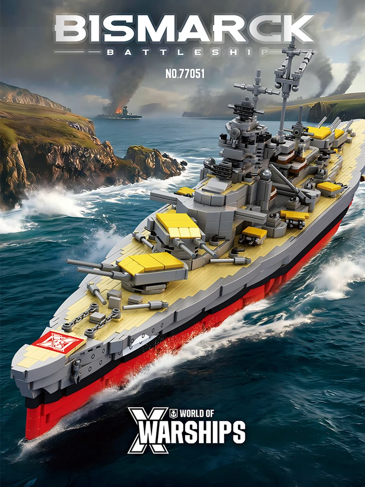 Bloques de construcción buque de guerra Bismarck, modelo clásico