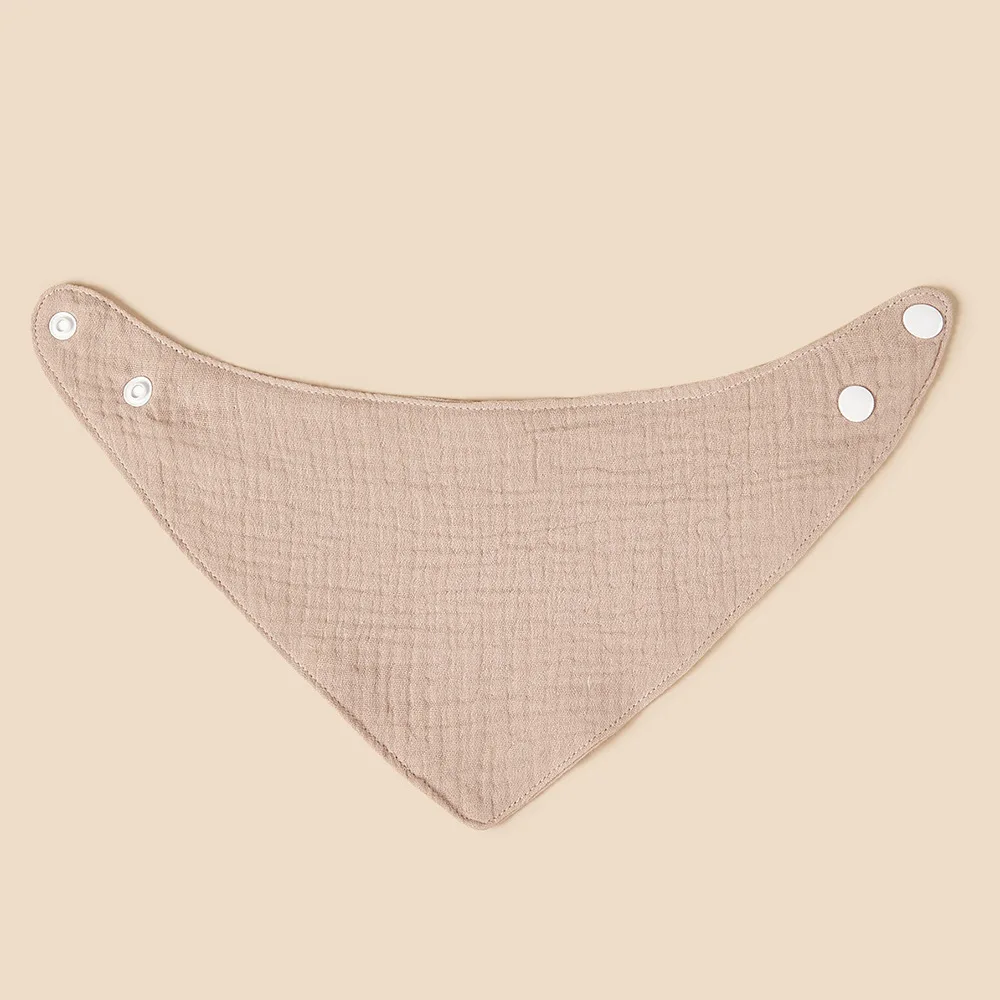 Babero triangular de algodón para bebé – Bandana sólido recién nacido - imagen 4