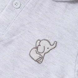 Mono de algodón suave con cuello polo para bebé, manga corta