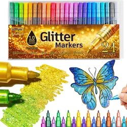 Rotuladores con purpurina punta fina – Colores metálicos brillantes