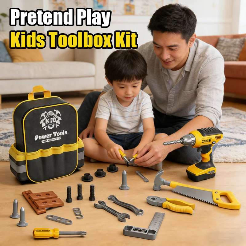 Kit herramientas con taladro de juguete infantil educativo