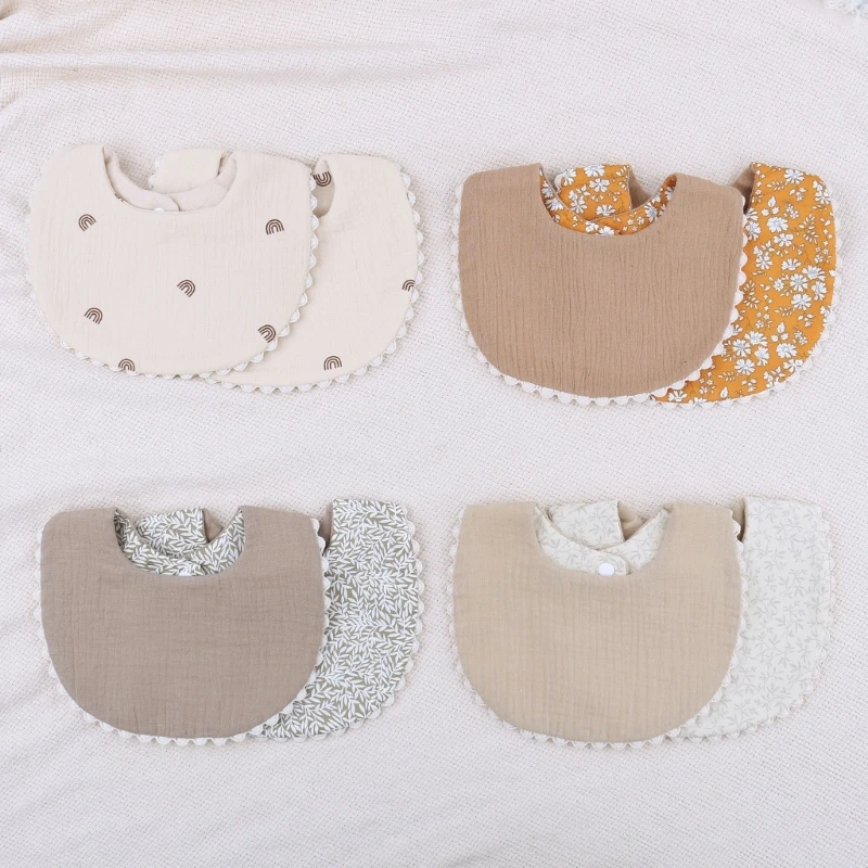 Babero gasa floral vintage doble cara para bebé y recién nacido - imagen 5