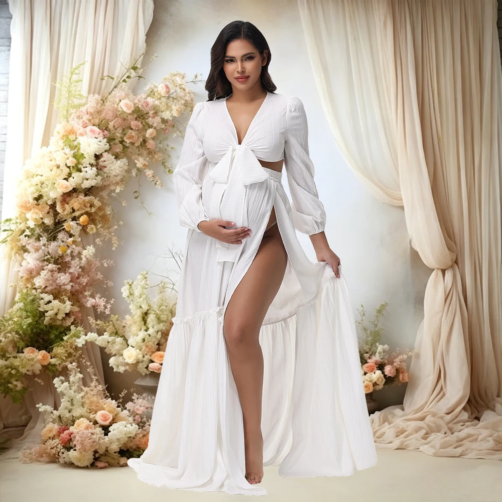 Conjunto maternidad para sesión fotográfica: top envolvente, falda - imagen 3