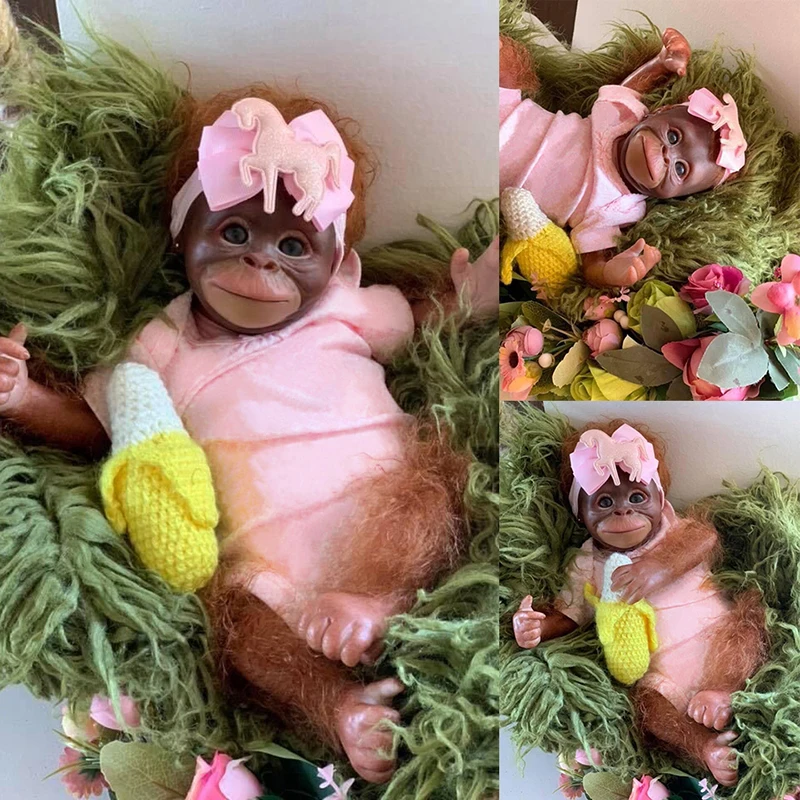 Mono para muñeco reborn bebé orangetangos realista tacto suave - imagen 4