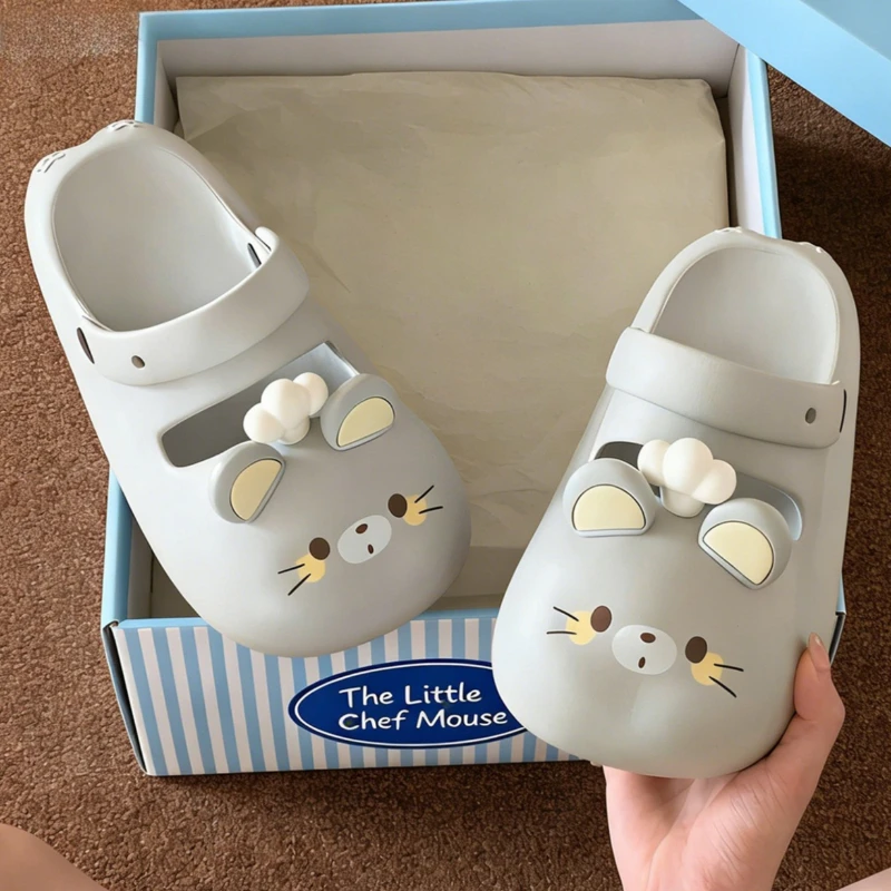 Zuecos de plataforma de verano para niñas con diseño ratón EVA suave - imagen 4