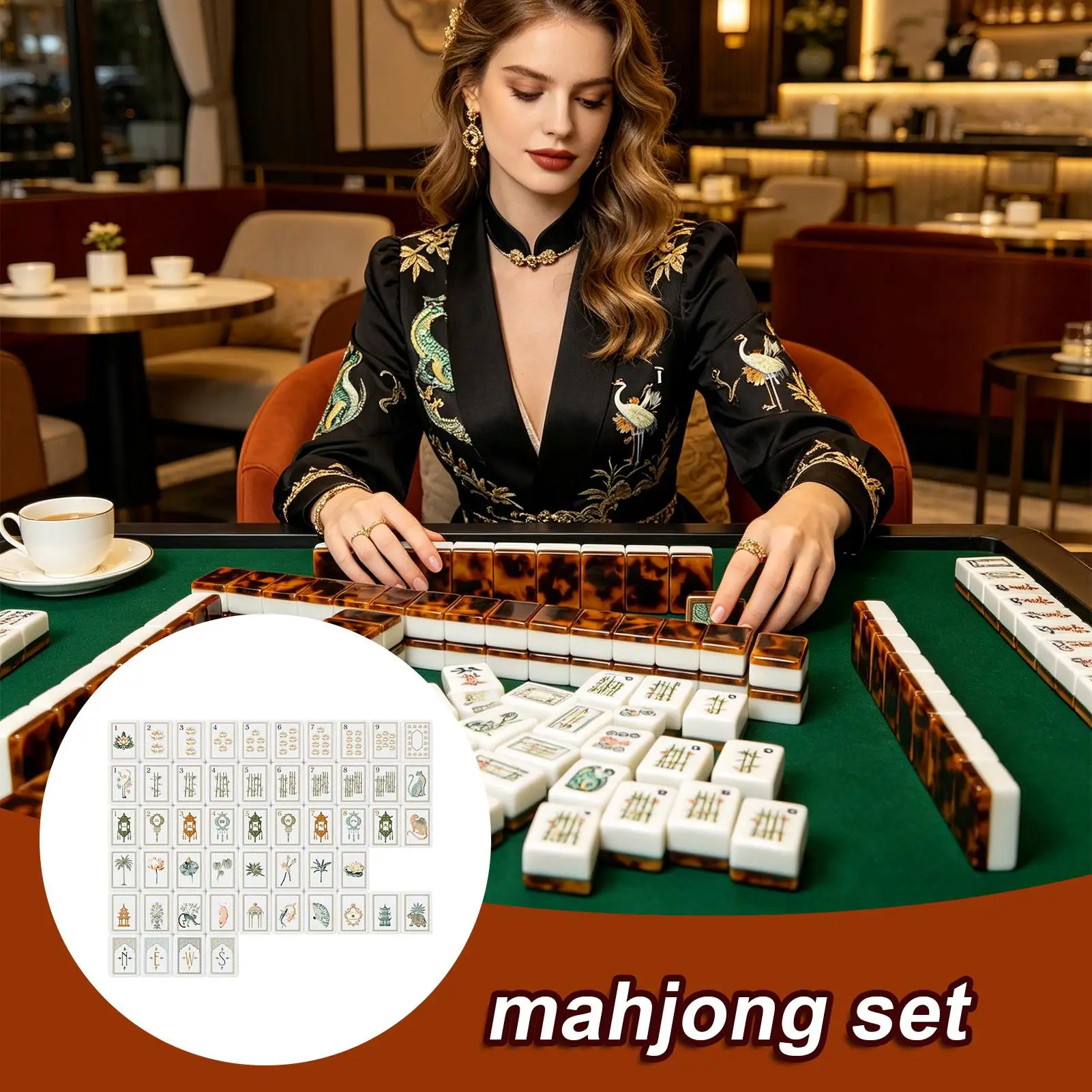 Fichas de mahjong grabadas