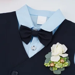 Traje de boda para niño con chaleco, camisa y pajarita