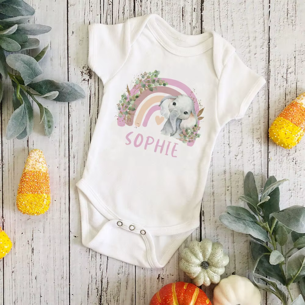 Body personalizado con nombre para bebé arcoíris - Mameluco único - imagen 3