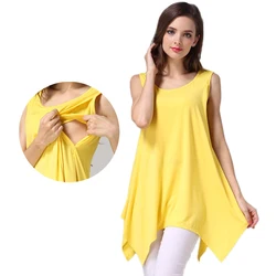 Camiseta de lactancia sin mangas transpirable posparto