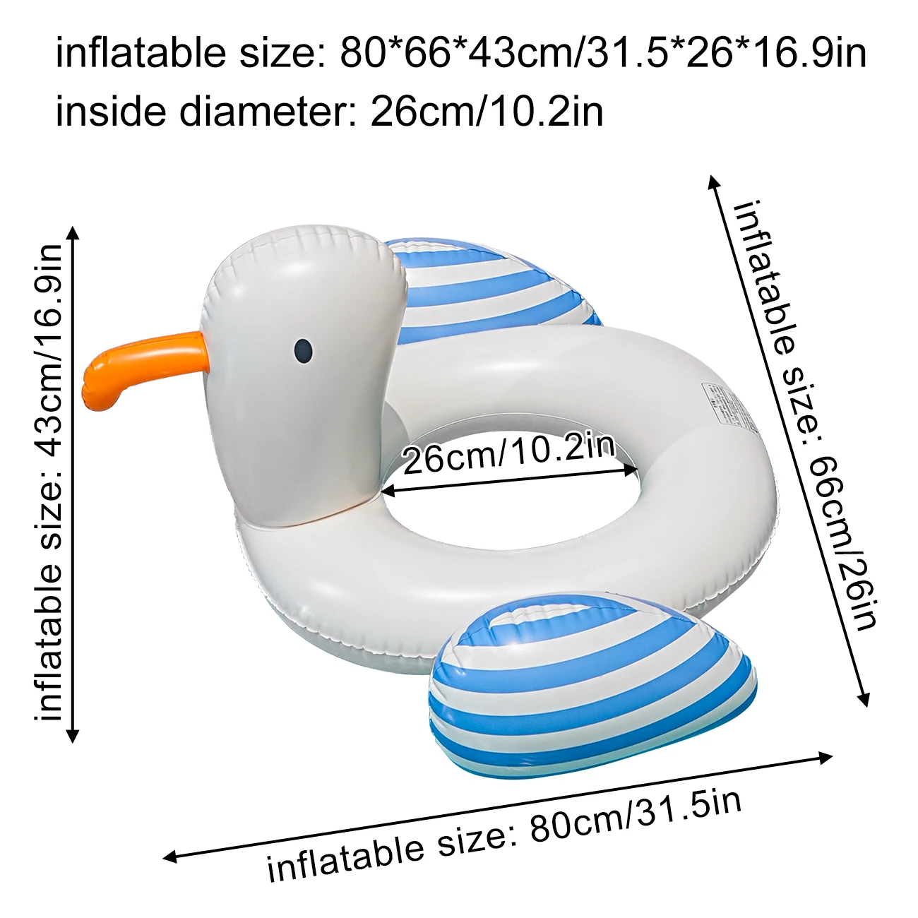Flotador de brazo inflable con forma de gaviota para nadar