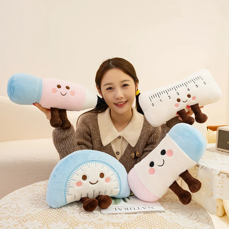 Set de papelería de peluche suave para estudiantes, regla y lápiz - imagen 3