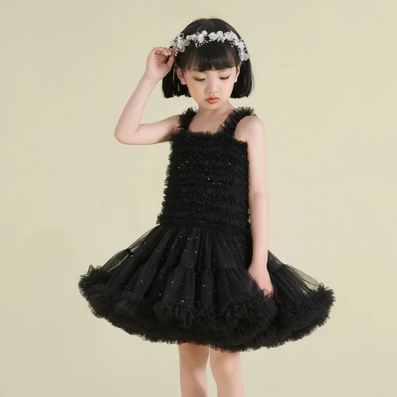 Vestido de princesa para niña sin tirantes con tul en capas - imagen 3