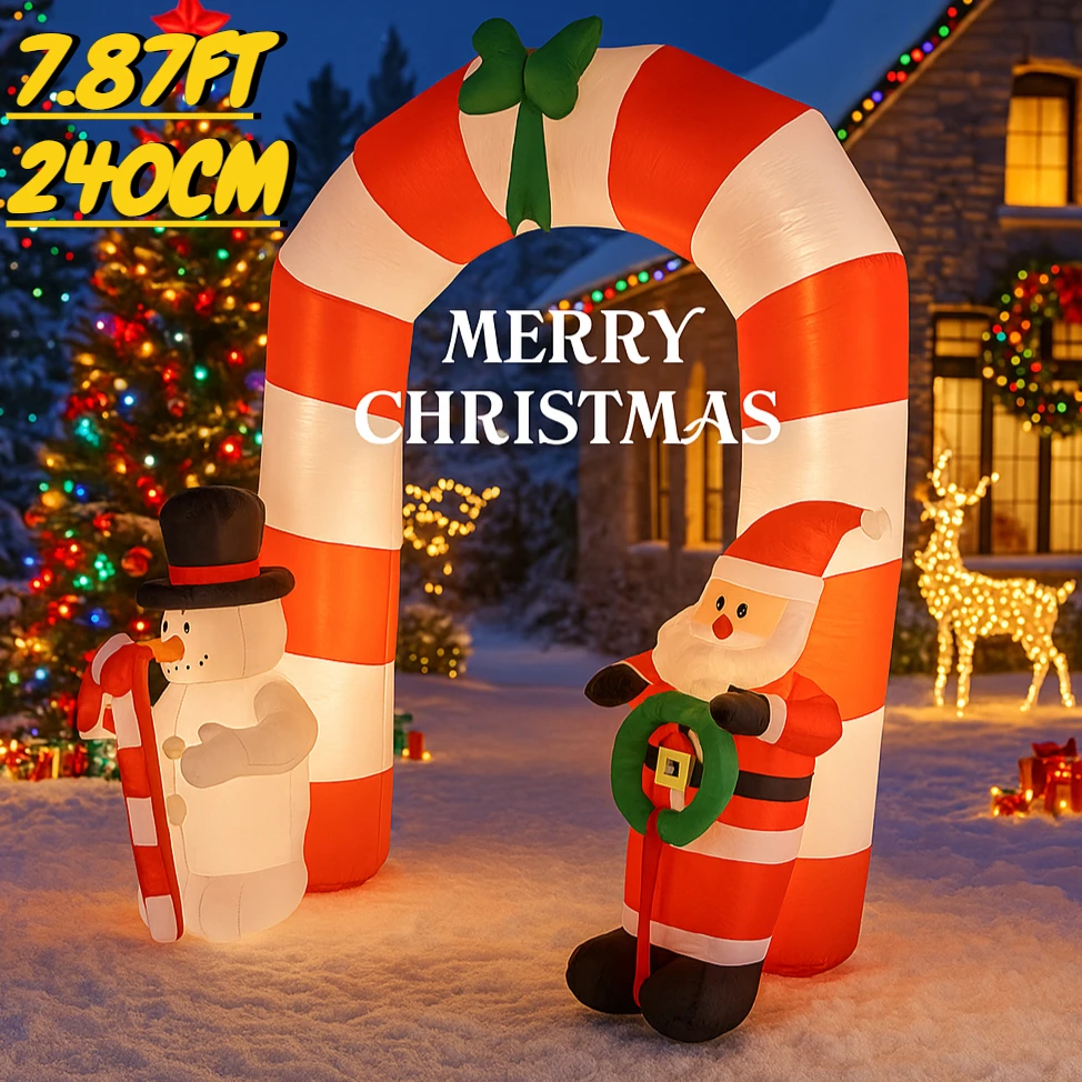 Arco inflable de Navidad con muñeco de nieve y luces LED - imagen 4