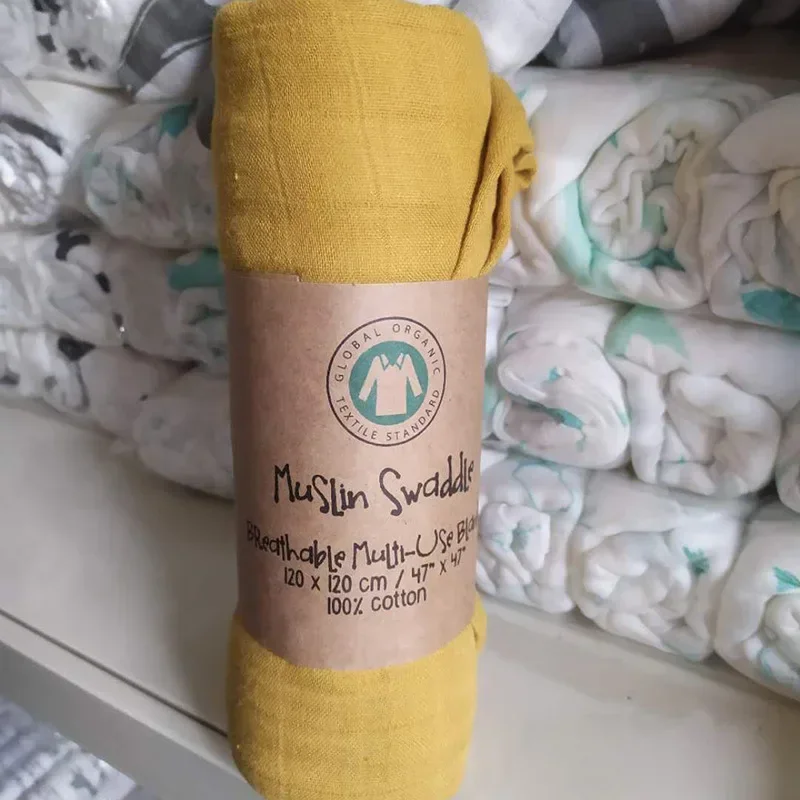 Manta bebé algodón bambú – Envoltura gasa alimentación y toalla baño - imagen 3