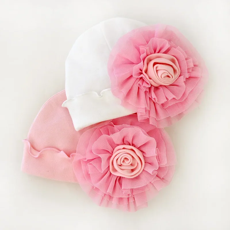 Gorro de algodón para recién nacido estilo princesa - imagen 4